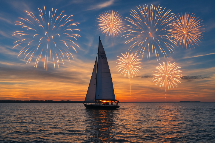 fireworks in the water