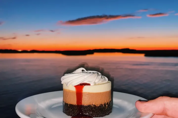 a plate with dessert