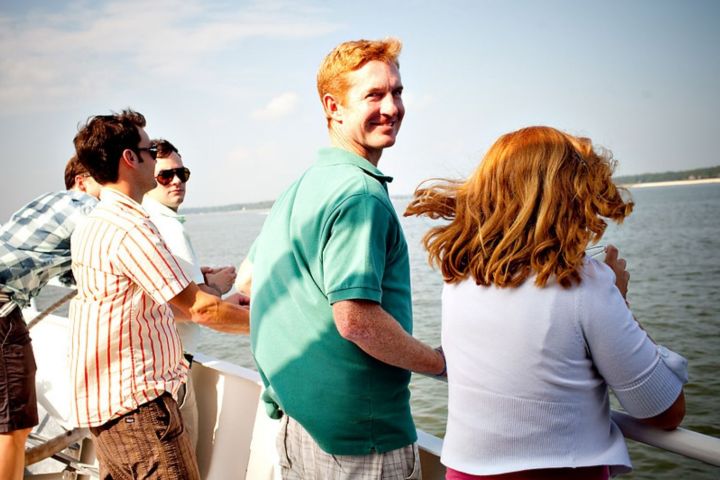 a group of people looking at each other