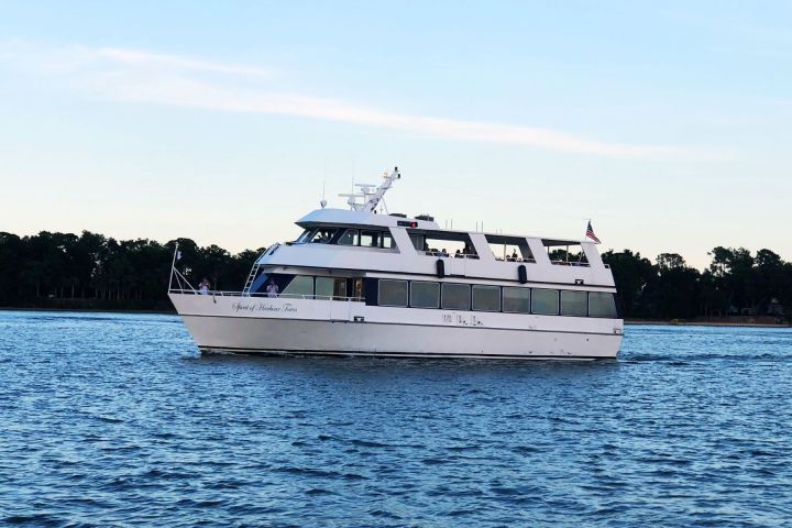 a small boat in a large body of water