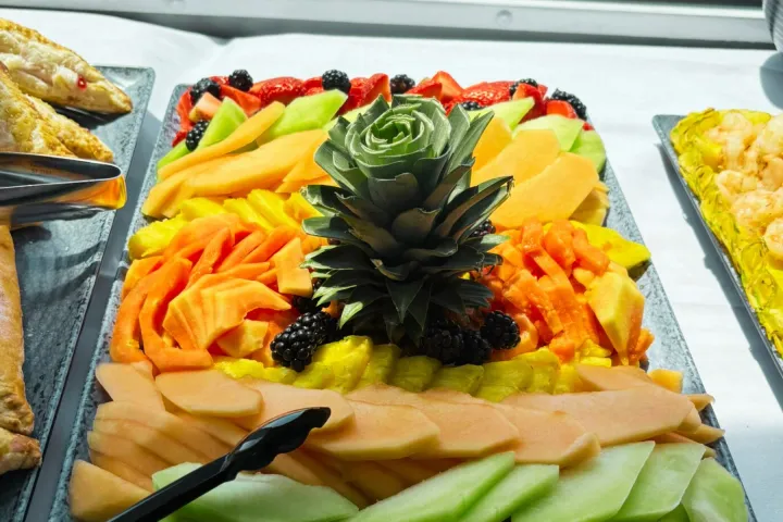 a tray of food on a table