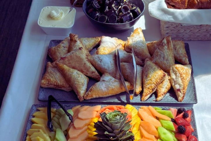 a bunch of different types of food on a plate