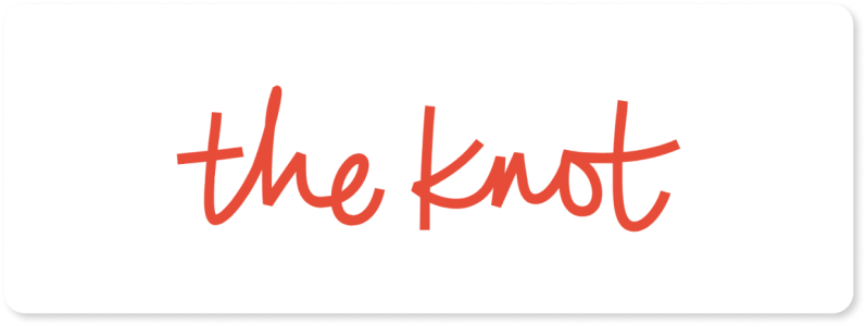Red handwritten 'the knot' on white background